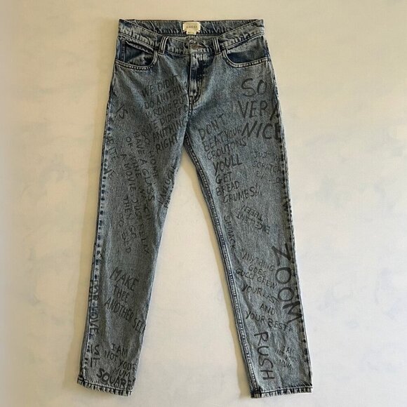Gucci 2017 Kids Scribble Jeans Size 12 - Picture 1 of 8